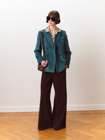 Blazer cruzado de terciopelo