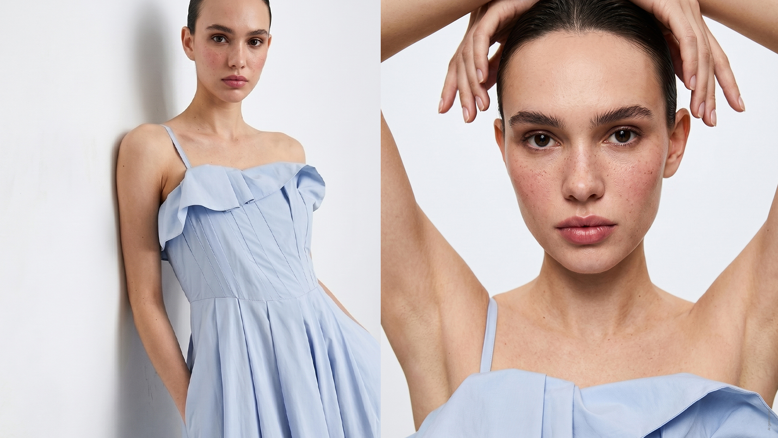 Abito In Popeline Azzurro Intrend